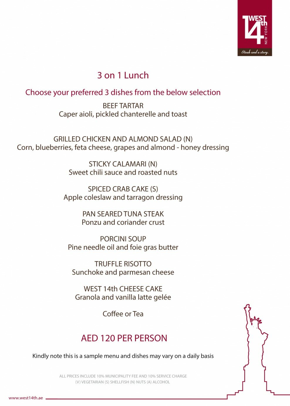 lunch menu promotion - january 2015